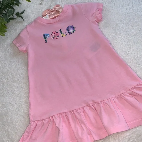 Ralph Lauren Pink POLO T-shirt Dress 9M EUC - Picture 10 of 10